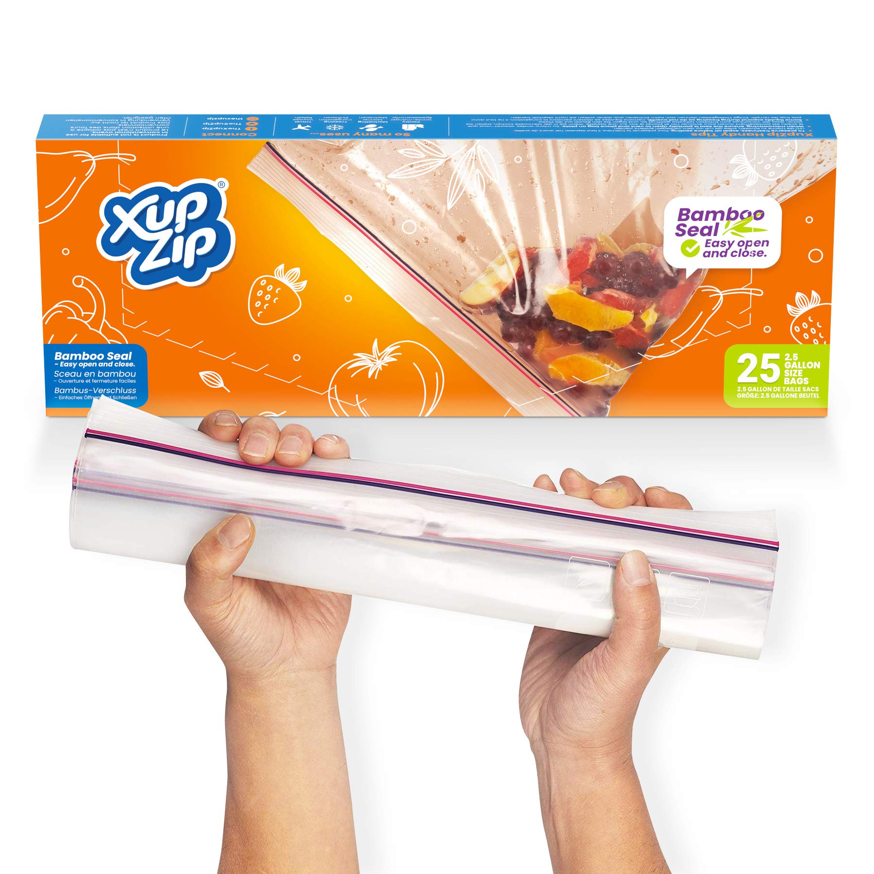 20 x Food Storage Freezer Bags by XupZip® UK Gallon Size