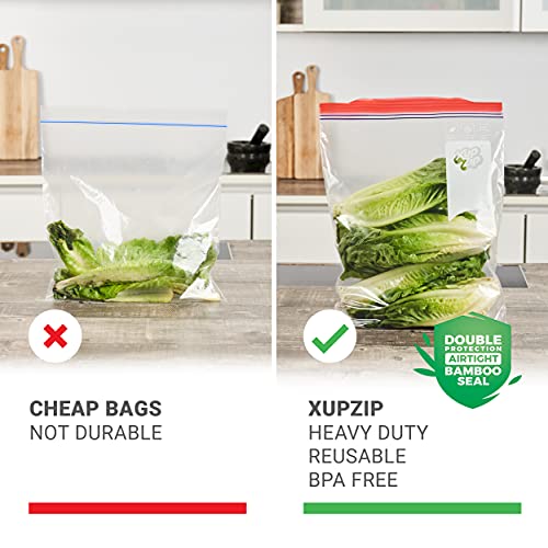 XupZip® X-Large Zip Lock Freezer Bags, 9.1L Expandable Base
