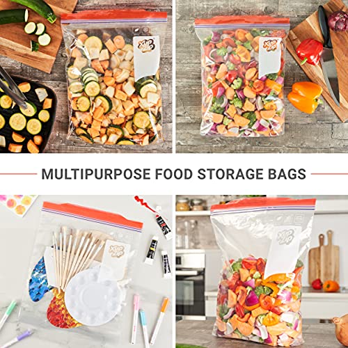 XupZip® X-Large Zip Lock Freezer Bags, 9.1L Expandable Base