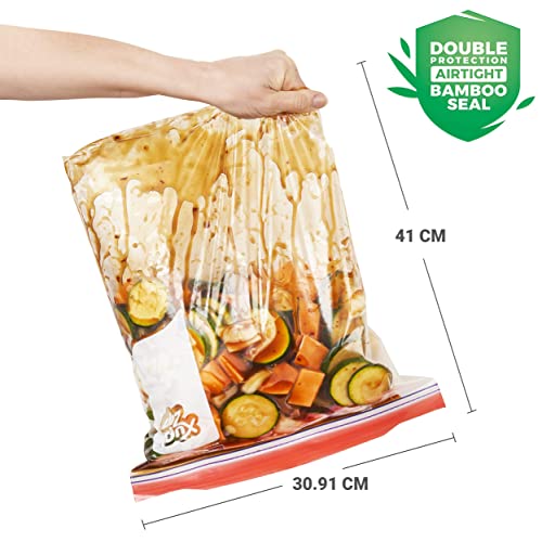 XupZip® X-Large Zip Lock Freezer Bags, 9.1L Expandable Base
