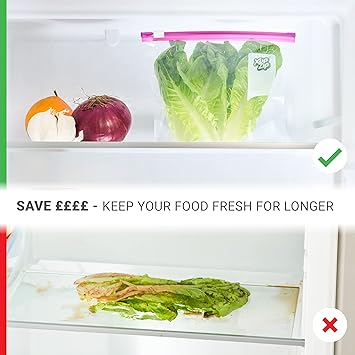 XupZip® Quart Zip Lock Slider Freezer Bags, 1L Expandable Base