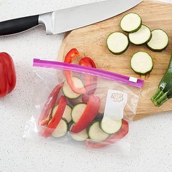 XupZip® Quart Zip Lock Slider Freezer Bags, 1L Expandable Base