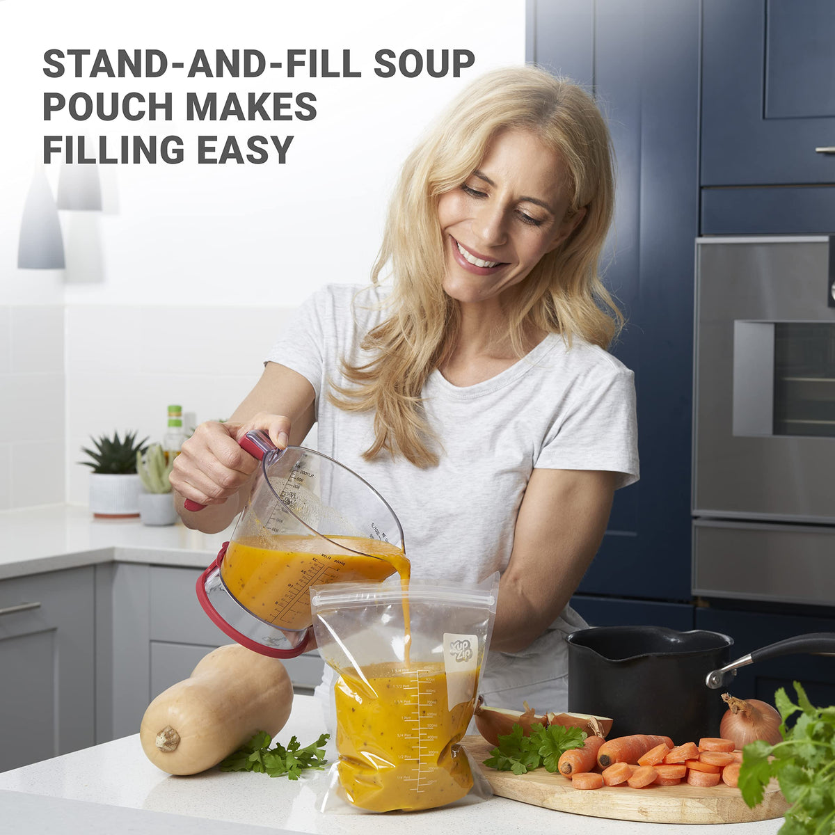 XupZip® Soup Freezer Bags, 1000ml Stand Up Airtight Double Seal