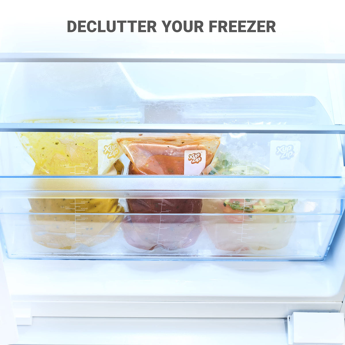 XupZip® Soup Freezer Bags, 1000ml Stand Up Airtight Double Seal