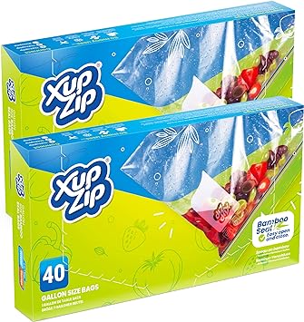 XupZip® Large Zip Lock Freezer Bags, 4.55L Airtight Click-Seal