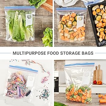 XupZip® Large Zip Lock Freezer Bags, 4.55L Expandable Base