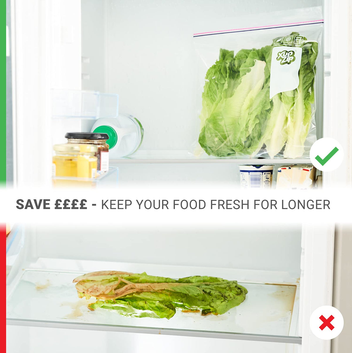 XupZip® XX-Large Zip Lock Freezer Bags, 11.37L Airtight Click-Seal