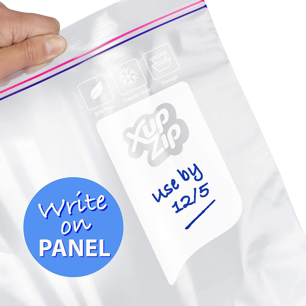XupZip® XX-Large Zip Lock Freezer Bags, 11.37L Airtight Click-Seal