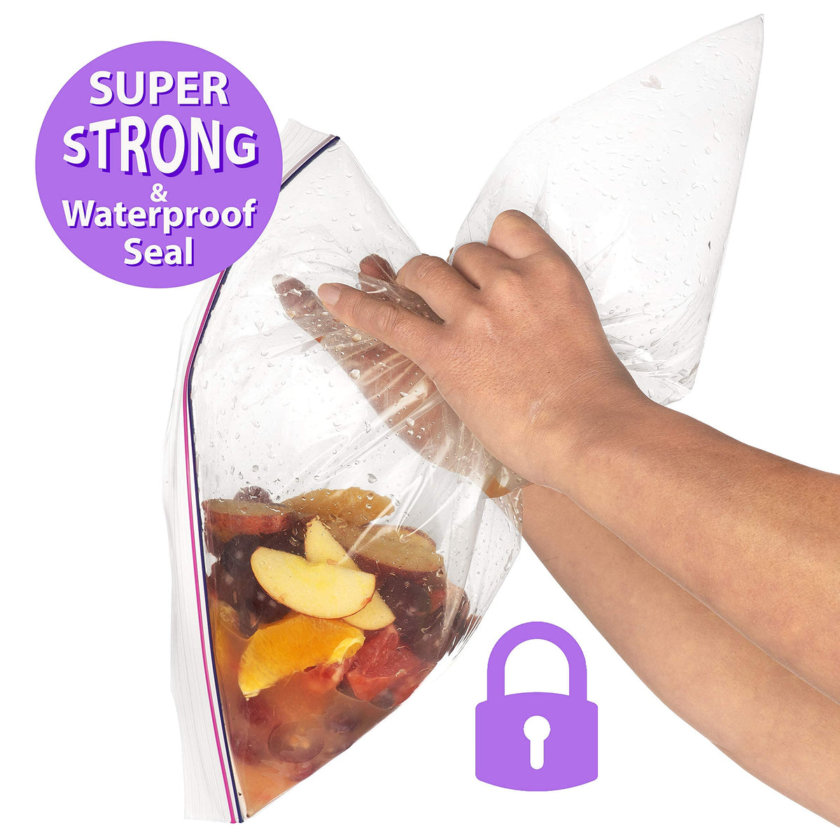 XupZip® XX-Large Zip Lock Freezer Bags, 11.37L Airtight Click-Seal