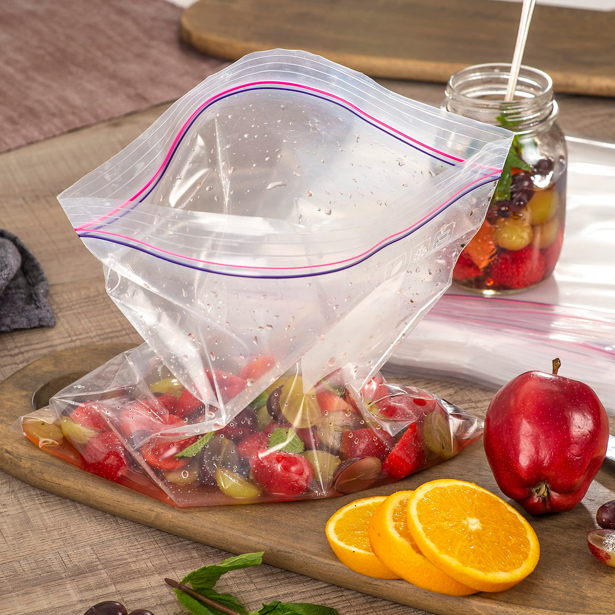 XupZip® Large Zip Lock Freezer Bags, 4.55L Airtight Click-Seal