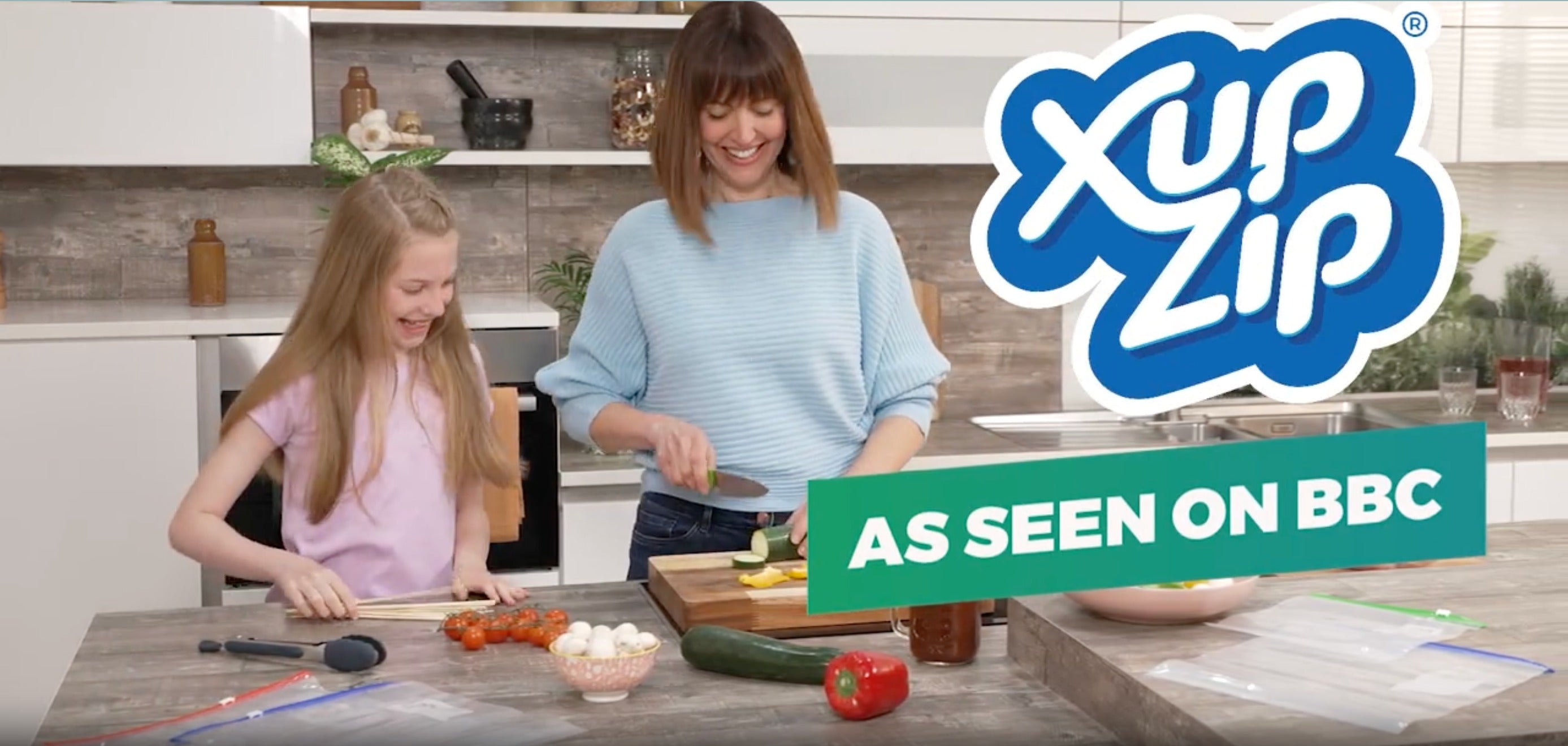 XupZip Gallon Slider bags: blue slider, expandable base and everyday food storage